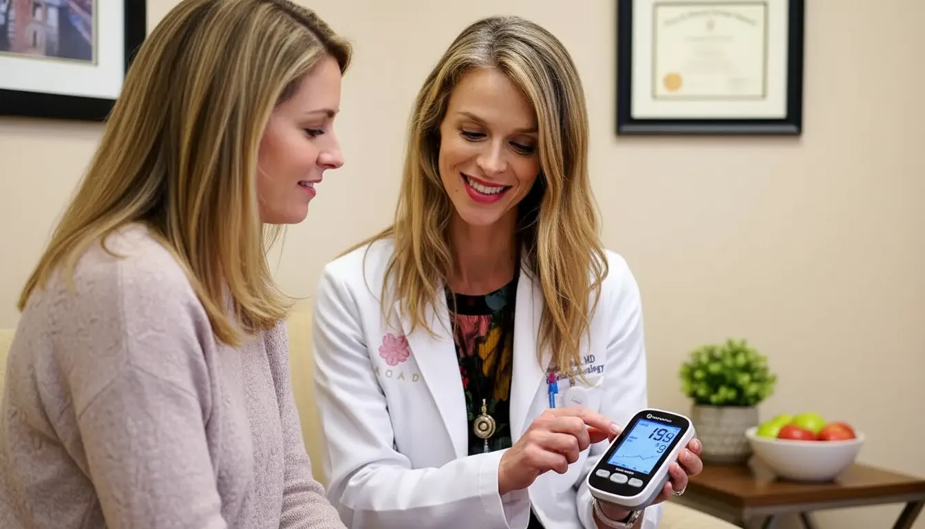 Dr. Jennifer Broad in consultation with patient — evidence-based, personalized care at Broad Medical Group